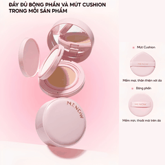 [MUA 1 TẶNG 1] Cushion + Phấn Phủ 2in1 Menow Mịn Lì Che Phủ Rouge Light Makeup Cushion Powder Cream TẶNG BẢNG PHẤN 4 Ô