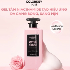 Gel Tắm Colorkey Rosé Crush Dưỡng Sáng Hương Thơm Lâu Dịu Nhẹ Perfumed Brightening Shower Gel Chai 400g TẶNG 1 SET 2 SAMPLE GEL TẮM ROSE CRUSH