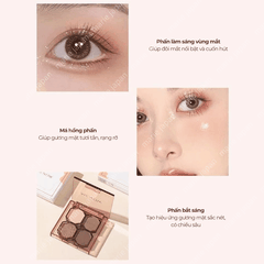 Bảng Phấn Mắt 4 Ô MENOW Mịn Lì Lâu Trôi  Glishten Four Color Eyeshadow Palette 4g