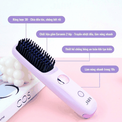 Lượt Điện Chải Tóc Jary Ion Electric Hair Comb  Không Dây Ion Âm Gỡ Rối Suôn Mượt, Tạo Kiểu Siêu Dễ