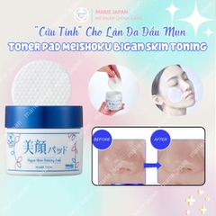 Toner Pad Meishoku Bigan Skin Toning Dịu Da Cân Bằng Dầu Nhờn Hỗ Trợ Ngăn Ngừa Mụn Nhật Bản Hộp 60 Miếng