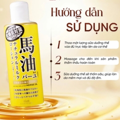 Dưỡng Thể Loshi Horse Oil Dưỡng Ẩm Phục Hồi Mềm Mịn Da Moisture Skin Lotion Nhật Bản Chai 200ml