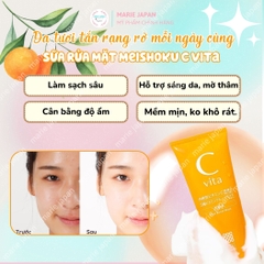 Sữa Rửa Mặt Meishoku C Vita Clear Facial Wash Dưỡng Trắng Sáng Da Ngừa Thâm Mụn Nhật Bản