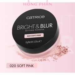 Phấn Phủ Catrice Mỏng Nhẹ Nâng Tone Căng Bóng Da Bright & Blur Setting Powder 8g - TẶNG 1 BÔNG PHẤN CATRICE
