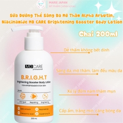 Dưỡng Thể MD CARE Brightening Acne Body Lotion Dưỡng Sáng Da Mờ Thâm Giảm Mụn Cơ Thể Chai 200ml