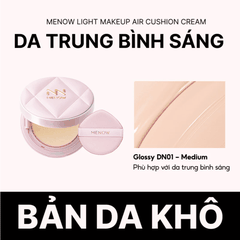 [MUA 1 TẶNG 1] Phấn Nước MENOW Finish Mỏng Nhẹ Mịn Màng Light Makeup Air Cushion Cream Pink Series 12g TẶNG BẢNG PHẤN 4Ô