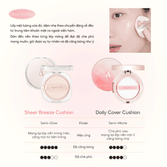 Cushion Aperire Chống Nắng Che Phủ Tốt Da Căng Bóng Mịn Lì Mỏng Nhẹ Sheer Breeze Hàn Quốc 13g