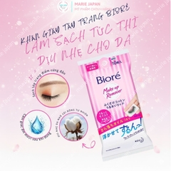 Khăn Tẩy Trang Biore Dưỡng Ẩm Sạch Da Makeup Remove Cleansing  Nhật Bản Túi 10 Miếng