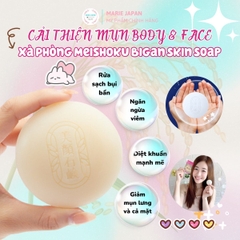 Xà Phòng Meishoku Bigan Skin Soap Làm Sạch Sâu Hỗ Trợ Giảm Mụn Dưỡng Da Mịn Màng Nhật Bản