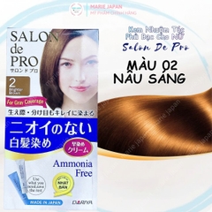 Kem Nhuộm Tóc Cho NỮ Salon De Pro Phủ Bạc Tự Nhiên Không Mùi Cao Cấp Nhật Bản 80G