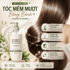 Dầu Gội Xả BOTANIST Bouncy Volume Nắp Xanh Tạo Độ Phồng Tự Nhiên, Mềm Mại Và Bồng Bềnh Nhật Bản 460ml