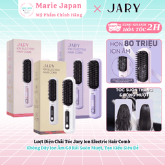 Lượt Điện Chải Tóc Jary Ion Electric Hair Comb  Không Dây Ion Âm Gỡ Rối Suôn Mượt, Tạo Kiểu Siêu Dễ