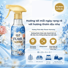 Xịt Thơm Quần Áo FLAIR KAO Khử Mùi, Làm Phẳng Nếp Nhăn, Lưu Hương Nhật Bản Chai 270ml