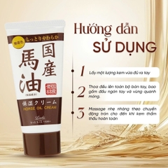 Kem Tay Loshi Horse Oil Cream Dưỡng Ẩm Phục Hồi Mềm Mịn Da Nhật Bản Tuýp 45g