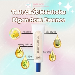 Serum Giảm Mụn Meishoku Bigan Xẹp Mụn Giảm Sưng Viêm Mờ Thâm Nhật Bản Acne Essence Túyp 15g - TẶNG 1 SRM GIẢM MỤN MEISHOKU 15G