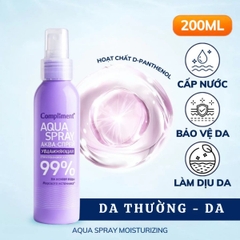Xịt khoáng Compliment Aqua Spray 99% Cấp Ẩm Làm Mát Dịu Da 200ml