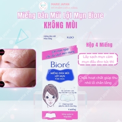 Miếng Dán Lột Mụn Mũi Biore Sạch Sâu Lỗ Chân Lông Mịn Màng Da Nhật Bản Hộp 4 Miếng