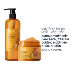 Combo 2 Món Cocoon  1 Gel Tắm Đường 500ml +  1 Tẩy Tế Bào Chết Body Đường Thôt Nốt An Giang 200ml