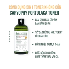 Toner Caryophy 3in1 Portulaca Cấp Ẩm Giảm Mụn Không Cồn Dịu Nhẹ Hàn Quốc 300ml