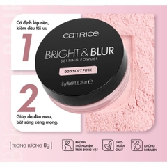 Phấn Phủ Catrice Mỏng Nhẹ Nâng Tone Căng Bóng Da Bright & Blur Setting Powder 8g - TẶNG 1 BÔNG PHẤN CATRICE