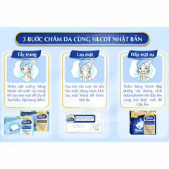 Bông Tẩy Trang Silcot Làm Sạch Nhẹ Nhàng Không Sơ Bông Unicharm Nhật Bản Hộp 82 Miếng