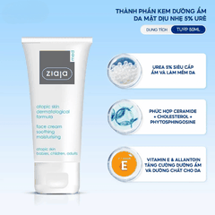 Kem [MUA 1 TẶNG 1] Dưỡng Urê Ziaja Dưỡng Ẩm Siêu Mềm Mịn Cho Da Khô  Med Mocznik Atopic Skin Ba Lan-TẶNG 1 MẶT NẠ JM DERMA CARE