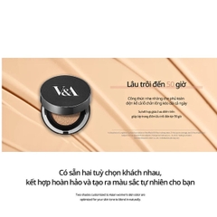 Cushion V&A Beauty Long Wear Foundation Che Khuyết Điểm Mịn Lì  Lâu Trôi Hàn Quốc Hộp 15g + Lõi Refill