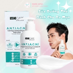 Dưỡng Thể MD CARE Brightening Acne Body Lotion Dưỡng Sáng Da Mờ Thâm Giảm Mụn Cơ Thể Chai 200ml