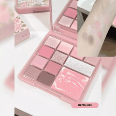 Bảng Phấn Mắt Má Đa Năng 12 Ô Hold Live  Highlight Siêu Sáng Floral Color Pink Mist HL755 15g