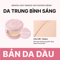 [MUA 1 TẶNG 1] Phấn Nước MENOW Finish Mỏng Nhẹ Mịn Màng Light Makeup Air Cushion Cream Pink Series 12g TẶNG BẢNG PHẤN 4Ô