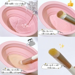 Chậu Làm Sạch Cọ & Giỏ Treo Phơi Khô Cọ Trang Điểm Jary