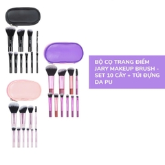 Bộ Cọ Makeup Jary Mềm Mịn Dễ Thao Tác Set 10 Cây Kèm Túi Da
