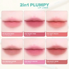 Chì Kẻ Viền Môi Dearmay 2in1 Chuẩn Sắc Tạo Hiệu Ứng Môi Căng Mọng Tự Nhiên Plumpy Lip Liner Hàn Quốc