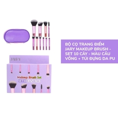 Bộ Cọ Makeup Jary Mềm Mịn Dễ Thao Tác Set 10 Cây Kèm Túi Da