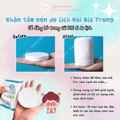 Khăn Tắm Nén Du Lịch Tiện Lợi Nội Địa Trung 100% Cotton