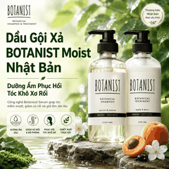 Dầu Gội Xả BOTANIST Moist Nắp Đen Dưỡng Ẩm Phục Hồi Tóc Khô Xơ Rối Chai  Nhật Bản 460ml