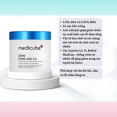 Toner Pad Medicube Zero Pore Pad 2.0 Sạch Sâu Giảm Mụn Đầu Đen Hàn Quốc 155g