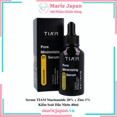 Serum TIAM Niacinamide 20% + Zinc 1% Pore Minimizing 21 Kiểm Soát Dầu Nhờn Thu Nhỏ Lỗ Chân Lông Hàn Quốc 40ml