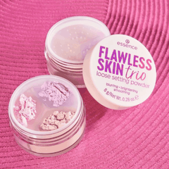 Phấn Phủ Bột 3 Màu Essence hiệu chỉnh màu da, mịn màng Flawless Skin Trio Loose Setting Powder Hộp 8g