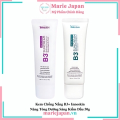 Kem Chống Nắng B3+ Innoskin Suncream SPF50+ PA++++ Dưỡng Sáng Mờ Thâm Kiềm Dầu Hàn Quốc 50g