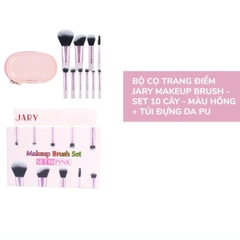 Bộ Cọ Makeup Jary Mềm Mịn Dễ Thao Tác Set 10 Cây Kèm Túi Da