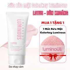 Sữa Rửa Mặt Colorkey Luminous Sạch Sâu Giữ Ẩm Mềm Mịn Sáng Da Clay Gel Cleanser 100g - TẶNG 1 MÚT RỬA MẶT COCLORKEY