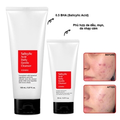 SRM COSRX Salicylic Acid Daily Gentle Cleanser TUÝP ĐỎ MINISIZE 50ML