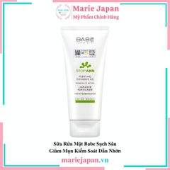 Sữa Rửa Mặt Babe Stop AKN Purifying Cleansing Gel Sạch Sâu Dịu Nhẹ Giảm Mụn Tây Ban Nha