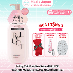 [MUA 1 TẶNG 3] Dưỡng Thể Nước Hoa Roland RELUCE Trắng Da Mềm Mịn Cao Cấp Nhật Bản 300ml TẶNG KHĂN GẤU, MÓC KHÓA, TÚI