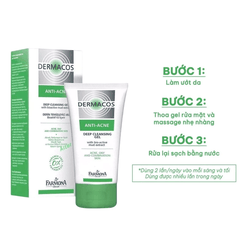 [MUA 1 TẶNG 1] Gel Rửa Mặt Dermacos Làm Sạch Sâu, Giảm Nhờn Hỗ Trợ Ngừa Mụn Hiệu Quả Anti-Acne Deep Cleansing 150ml - TẶNG 1 MASK JM