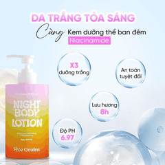 [MUA 2 TẶNG 1] Kem Dưỡng Boby Five Grains Niacinamide Nâng Tone Sáng Da Cấp Ẩm Day & Night - TẶNG GĂNG TAY NÂU THOA KEM