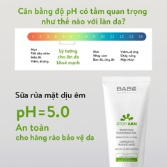 Sữa Rửa Mặt Babe Stop AKN Purifying Cleansing Gel Sạch Sâu Dịu Nhẹ Giảm Mụn Tây Ban Nha