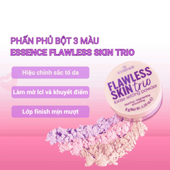 Phấn Phủ Bột 3 Màu Essence hiệu chỉnh màu da, mịn màng Flawless Skin Trio Loose Setting Powder Hộp 8g