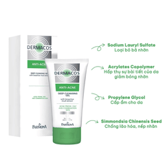 [MUA 1 TẶNG 1] Gel Rửa Mặt Dermacos Làm Sạch Sâu, Giảm Nhờn Hỗ Trợ Ngừa Mụn Hiệu Quả Anti-Acne Deep Cleansing 150ml - TẶNG 1 MASK JM